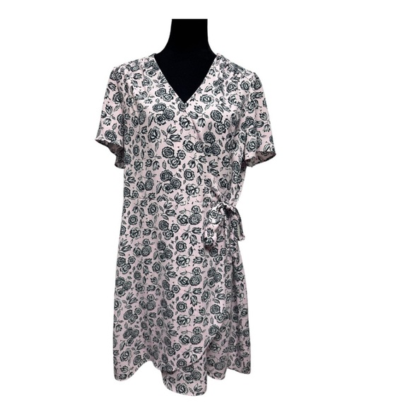 J. Crew Floral Wrap Dress Pink - Picture 2 of 10